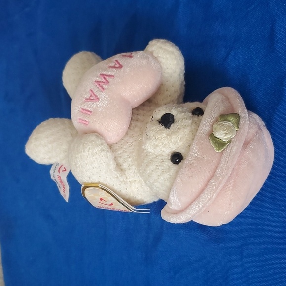 4/$20 A&A Aurora Plush Sweet Heart Teddy Bear Mini 7in Hawaii Waffle Weave - Picture 3 of 12